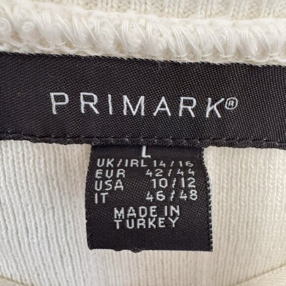 Primark Mock Neck Short Sleeve Sweater Off White Cream Size Large - Picture 3 of 6